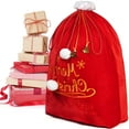 thumbnail image 6 of Joyfy Christmas Large Gift Bag 31" x 27" Santa Sack with Cord Drawstring for Indoor Xmas Give Decoration, Holiday Gift Decoration, Giant Presents Gifts Wrap, 6 of 9