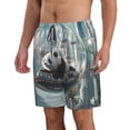 thumbnail image 2 of Fuzoiu Panda In Futuristic City Print Men's Beach Shorts,Men's Swim Trunks,Quick Dry Board Shorts with Pockets,Men's Bathing Suits for Surfing, Running, and Casual Wear-X-Large, 2 of 6