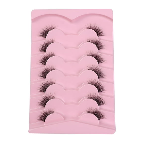 RAGUPEL Natural Lashes Short Eyelash Individual Short Half False Eyelashes Cat Eye Transparent Stem Eye Tail Lengthened Half Eye Natural Thick Eyelashes 7 Pairs