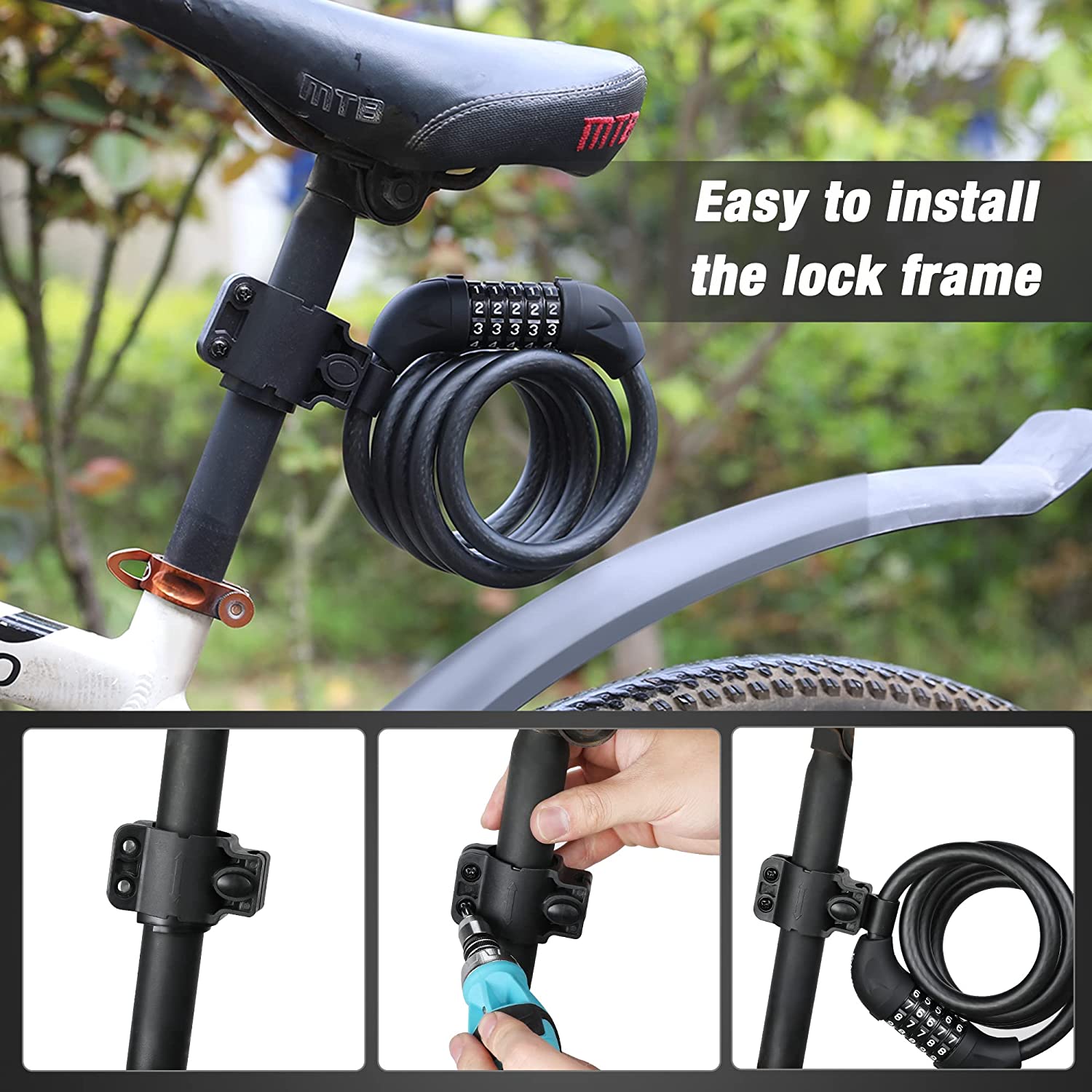 ValueMax 5 Ft Cable Bike Lock with Combination photo 6