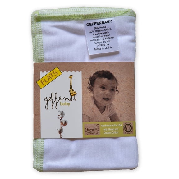 Geffen Baby Flat Cloth Diaper | Organic Cotton Jersey Natural Hemp
