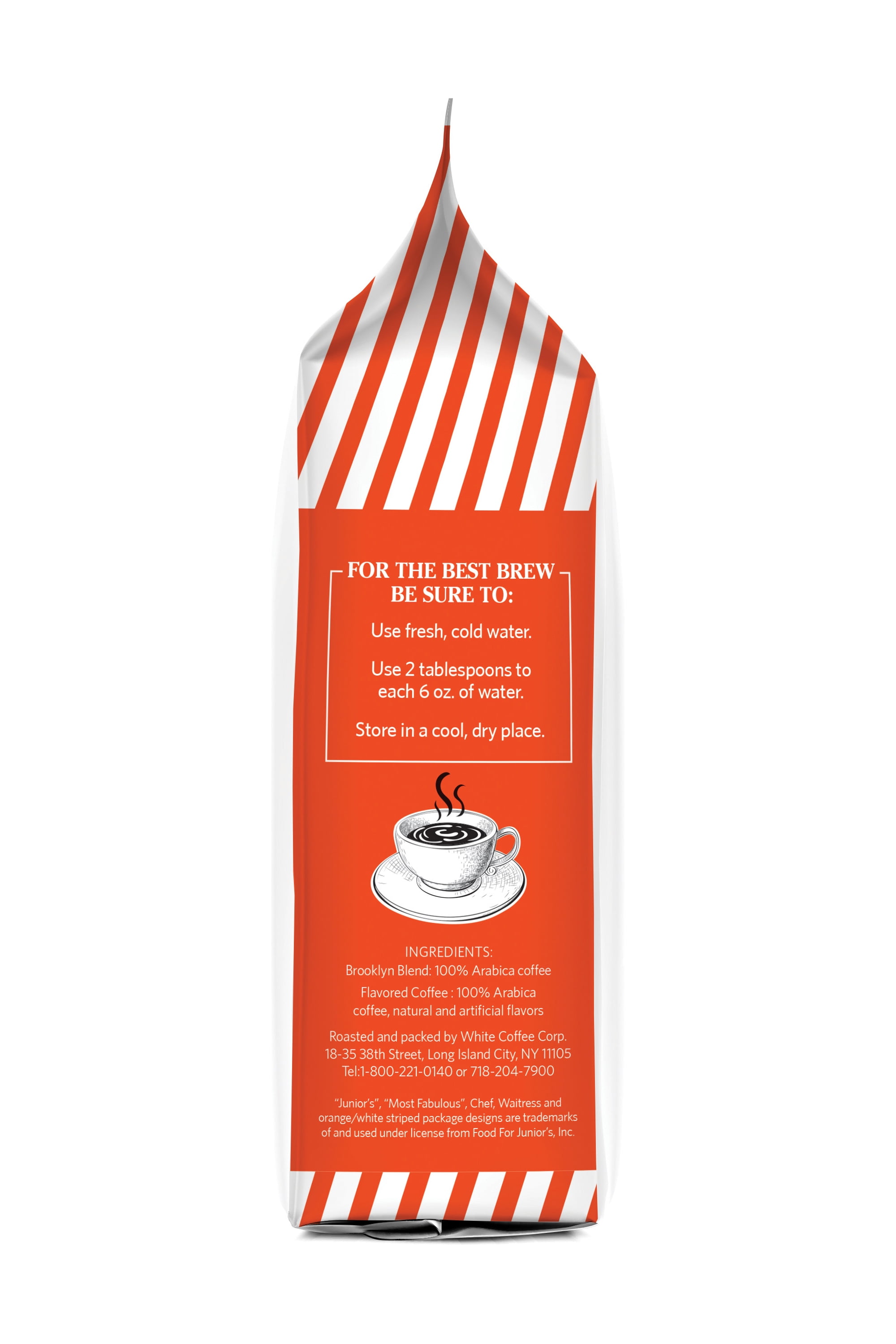 Junior's Most Fabulous Brooklyn Blend, Medium Roast Ground Coffee, 2/12 oz bags