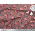 thumbnail image 2 of Soimoi polyester Crepe Fabric Leaves & Tulip Floral Print Fabric by the Yard 52 Inch Wide, 2 of 3