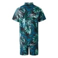 thumbnail image 5 of Biekopu Men's Hawaii Shirt Suits, Fashion Printed Button Down Short Sleeve Shirt + Beach Shorts Set, 5 of 9