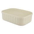 thumbnail image 1 of Caja de almacenamiento de plástico con cubierta de bambú para sala de estar, caja de almacenamiento para cosméticos, artículos diversos, dormitorio, caja de almacenamiento para ropa, caja de ajuste, 1 of 6