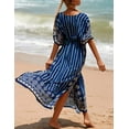 thumbnail image 2 of Bsubseach Kaftan Dresses for Women Plus Size Maxi Swimsuit Beach Cover Up Turkish Caftan with Waist Drawstring, 2 of 5