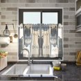 thumbnail image 4 of Yayeee Kitchen Curtains Tier Pair Light Filtering 27"x24" Rod Pocket Short Cafe Window Panel, Blue Cute Cats, 4 of 7