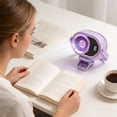 thumbnail image 3 of Clip on Digital Display Small Fan, Portable Waist Mounted Cooler With 360° Rotation and Wide Clamp, for Car Vent and Tabletop, Purple, 3 of 5