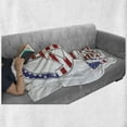 thumbnail image 6 of Groovy Soft Flannel Fleece Throw Blanket, Modern Peace Sign USA Flag Color Design Hippie Freedom Pacifist Theme, Cozy Plush for Indoor and Outdoor Use, 60" x 80", Violet Blue White, by Ambesonne, 6 of 6