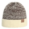 thumbnail image 3 of YAOBAMM Elastic Winter Beanie Fall Winter Men Hat Knitted Color Matching Elastic Regular Fit Windproof Warm Cozy Thickened Outdoor Dome, 3 of 7