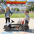 thumbnail image 3 of TOYBSNR 24V Electric Drift Go Kart for Kids 6-14, 24V Drift Car Ride On Racing Kart for Big Kids, Adjustable Seat, 9.3 MPH, White, 3 of 10