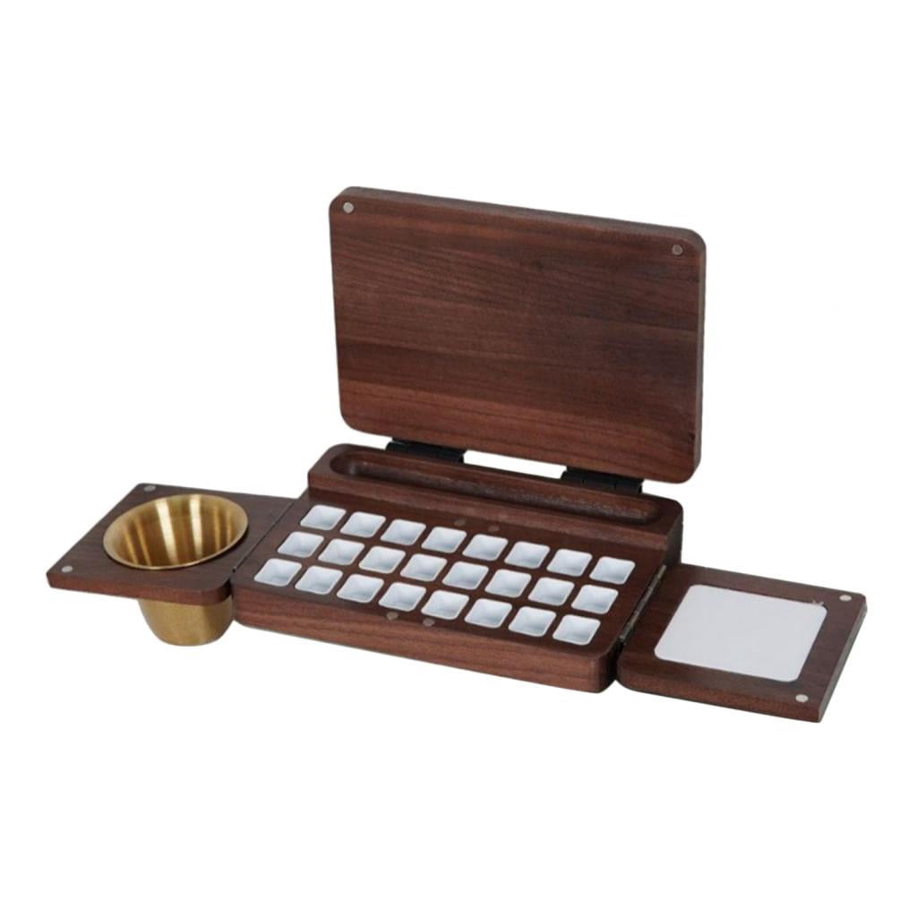 Milageto Watercolor Paint Box Accessories Craft with Mixing Area Travel Painters Handmade