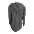 thumbnail image 7 of Lightweight Hoodies for Women Trendy Drawstring Buttons Hooded Pullover Sweatshirts Loose Casual Fall Tops (M, Gray), 7 of 7