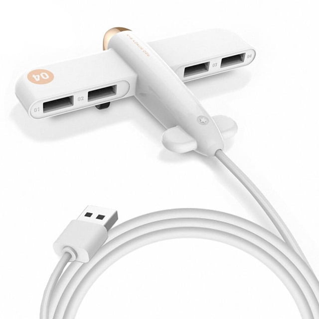 Small Aircraft Air Shape Force One Desktop Hub Usb2.0 Extender 1 Point 4 Port Hub Splitter Creative White