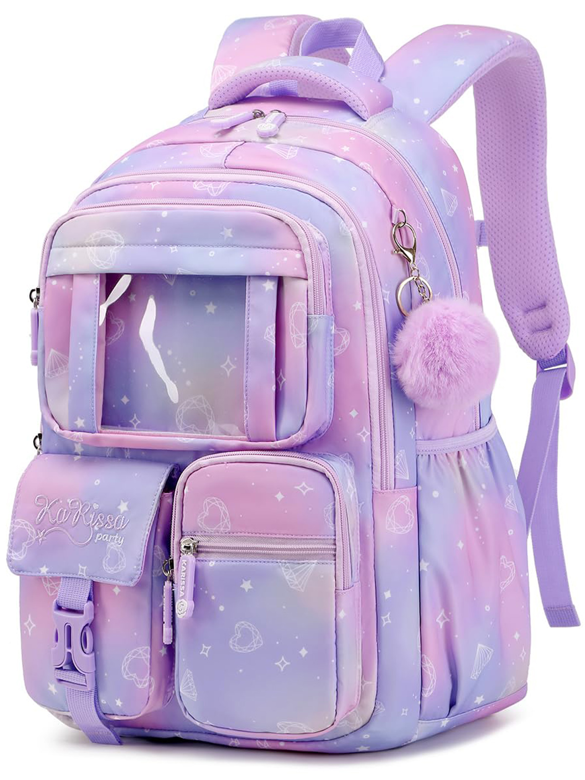 Soda Candy Backpacks for Girls Kawaii Ita Kids Backpack Water Resistant Lightweigt Students Bookbag for Elementary Primary Middle School, Purple