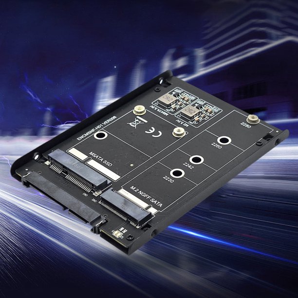 M.2 NGFF + mSATA a SATA 3.0 Adaptador de tarjeta M SATA + M.2 Key B SSD Case Adaptador SSD Hugtrwg Para estrenar