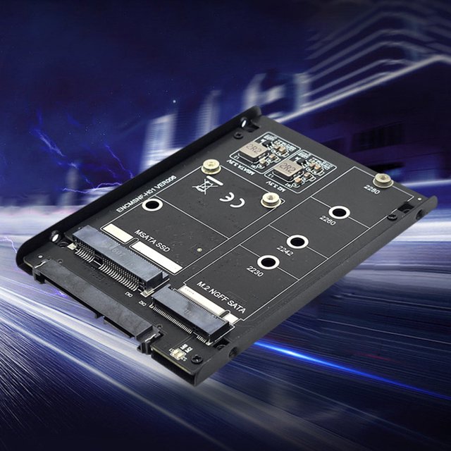 Tarjeta Adaptadora SATA a adaptador M.2 NGFF + mSATA 3.0 Tarjeta 6Gbps SSD Estuche Unidad de estado sólido