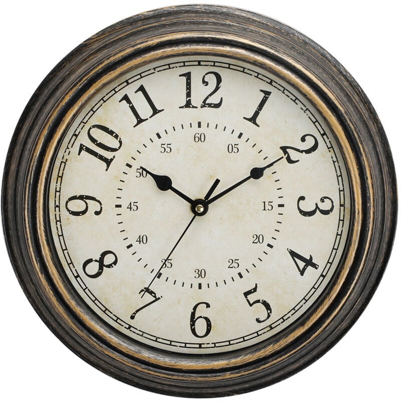 Vintage Quartz Wall Clock 30 Cm Silent Without Ticking For Large Numbers And Hd Glass, Vintage Copper