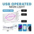 thumbnail image 5 of Lips 11.88" X 5.88" Contemporary Glam Acrylic Box USB Operated LED Neon Light, Pink, 5 of 7