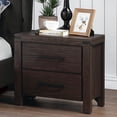 thumbnail image 2 of GZXS Modern Espresso Nightstand Wood Bedside Table with 2 Drawers, 24"L x 16"W x 23"H, 2 of 6