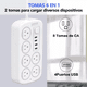 thumbnail image 3 of Regulador Cargador Multicontactos Con 6 Tomas,2 Usb+2 Tipo C Xtellar blanco, 3 of 3