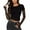 Black, variant on MIXUE Boho Tops For Women Summer Solid Color Round Neck Long Sleeve Floral Lace Casual Pullover Shirts For Women Tshirts Outwear,Black,S