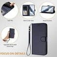 thumbnail image 6 of ELEHOLD For Google Pixel 9 Pro XL Flip PU Leather Wallet Case with Credit Card Slot RFID Blocking Kickstand Shock-Absorbent TPU Magnetic Protective Cover With Lanyard ,Blue, 6 of 12