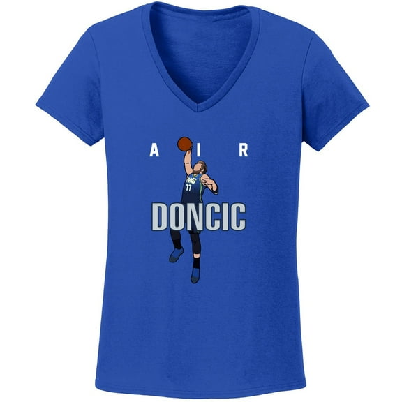 BLUE Mavericks Mavs Air Luka Doncic LADIES V-NECK T-shirt ADULT