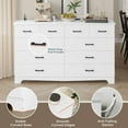 thumbnail image 4 of White Dresser with 10 Drawers for Bedroom, 55.1'' Chest of Drawers Storage Cabinets, Wood Long Dresser TV Stand for Living Room, Modern Clothes Closet Organizer with Metal Handles, 4 of 8