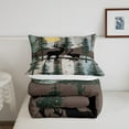 thumbnail image 5 of Elk Deer Bedding Set Lodge Cabin Backdrop Twin Comforter&nbsp;Set for Girls,Christmas Reindeer Pine Trees Quilt Woodland Wildlife Moose Duvet Insert,Rustic Home Decor,Grey Brown, 5 of 6
