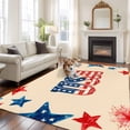 thumbnail image 3 of Independence Day Washable Area Rug 8 x 10 ft Retro 4th of July American Flag Red Blue Star Firework, Soft Non Slip Rugs Stain Repellent Indoor Felt Carpet for Living Dining Room Bedroom Home Office, 3 of 9