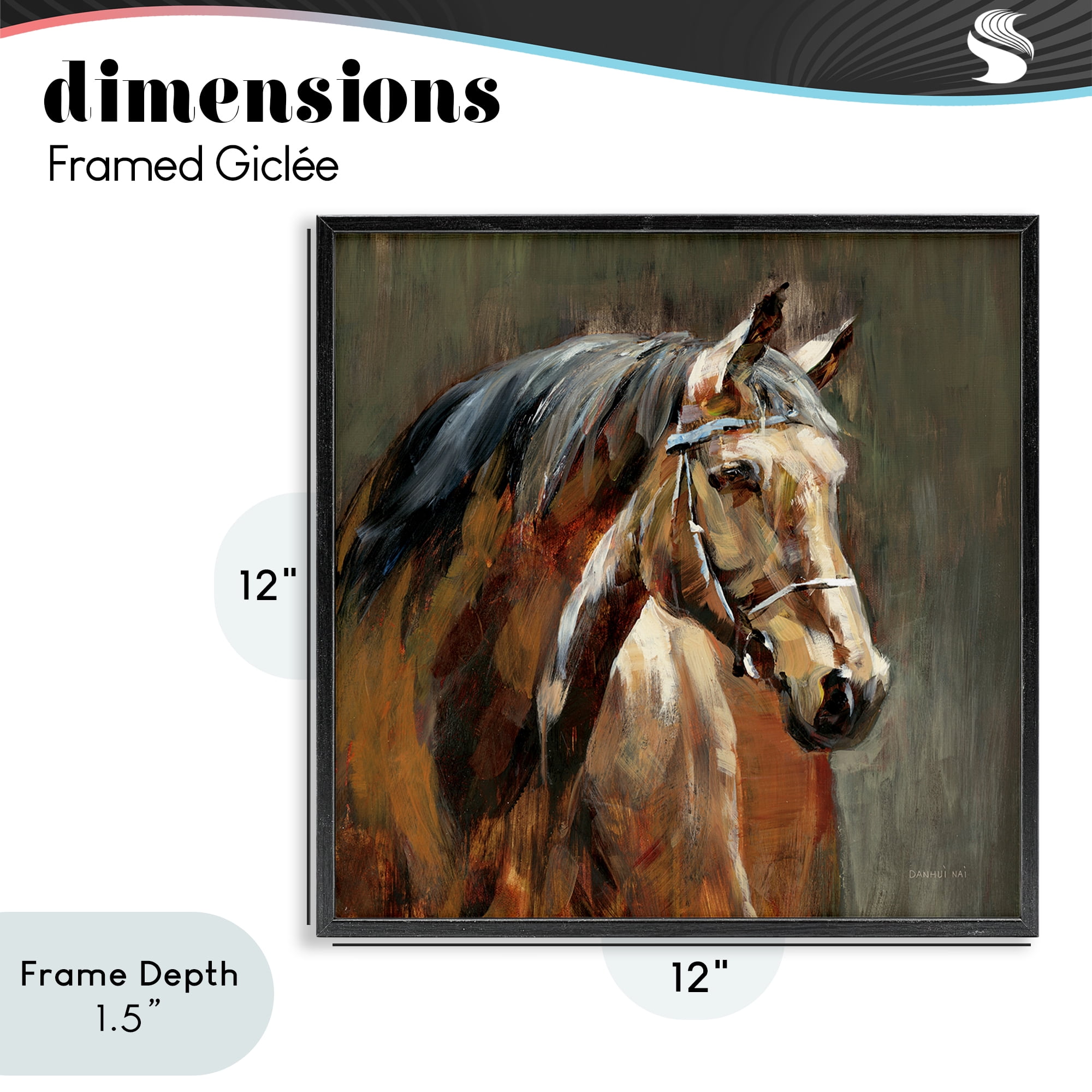 Stupell Industries Horse in Stable at Dusk Black Framed Giclee Art, design by Danhui Nai