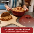 thumbnail image 6 of Sassafras Superstone Bread Dome 12" Dutch Oven pot with Lid - Red Glazed base oven pot No-Knead Dome for artisan and sourdough bread baking with Stoneware Bakeware., 6 of 18