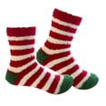 thumbnail image 3 of Christmas Fuzzy Socks Cosy Socks Thick Slipper Socks Fun Sleeping Socks Holiday Xmas Socks for Bed Floor Festive Party Indoor Red White Stripes, 3 of 8