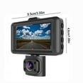 thumbnail image 3 of Dvkptbk HD Dash Cam 3-Inch Dash Cam Driving Recorder 1080P Fhd Front and Inside Two Lens Dashboard Car Cameras Large Wide Angle Support for G Sensor/Hd Night Vision/Parking Monitor Car Accessories, 3 of 9