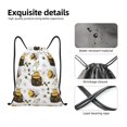 thumbnail image 4 of Xecao Honey Bee Insect Pattern Sports Drawstring Backpack - String Swim Gym Bag with Wet Proof Pocket for Women&Men-Small, 4 of 6