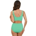 thumbnail image 3 of larppty Maternity Bikini Swimsuit for Women High Waisted Two-Piece Bathing Suit Pregnancy Swimwear (Green, XL), 3 of 9