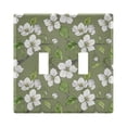 thumbnail image 2 of Dailycode Light Switch Plate Covers 3 Gang Wall Plate Plastics Outlet Covers for Kitchen Home Office Decor Vintage White Flower Green Leaves, 2 of 8