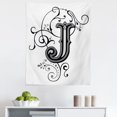thumbnail image 1 of Letter J Tapestry, Shabby Form Classic Written Medieval Initials J Royal Noble Family Character, Fabric Wall Hanging Decor for Bedroom Living Room Dorm, 5 Sizes, Black Grey White, by Ambesonne, 1 of 1