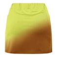 thumbnail image 4 of LEBONYARD Women's High Waisted Tennis Skirts,Women's Stylish High-Slit Yoga Skirt with Shorts,Women's Gradient Color Mid-waist Skirt Pants Sports Shorts Bottoming Skirt Pants Yellow XXXXL, 4 of 5