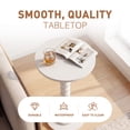 thumbnail image 3 of CONCETTA Modern Round Side Table, Accent End Table with Solid Wood Spindle, Small Drink Stand for Living Room, Bedroom, Couch, Office, White, 3 of 9