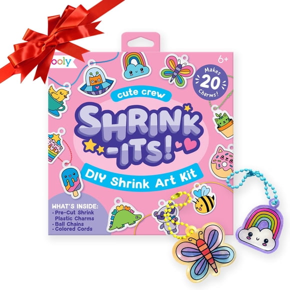¡Ooly Shrink-Its! Kit De Arte Encogible Diy De 28 Piezas Que Crea Dijes Y Etiquetas ¡Incluye 20 Dijes De Plástico Precortados Y Más! Arte Sin Ensuciar Para Niños Actividad Creativa De Bricolaje Favor