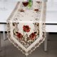 thumbnail image 4 of QPENWEI Camino de mesa con flores bordadas, clásico encaje floral beige, bufandas para tocador, para bodas, fiestas, hoteles, restaurantes, cocinas, mesas de comedor, cenas, decoración del hogar, flor, 4 of 5