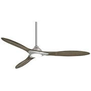 60" Minka Aire Sleek Smart Fan Nickel LED Ceiling Fan