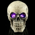 thumbnail image 1 of Skeleton Head Figurine Haunted House Props Halloween Skeleton Head Statue With LED Lights Novelty Resin Skeleton Head Figurine Haunted House Props Tabletop Desk  Decor, 1 of 6