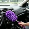 thumbnail image 4 of Microfiber Extendable Hand Duster - Washable Telescopic Pole Car Cleaning Brush, Retractable for High Shelves, Ceiling (Purple, 1 Pack), 4 of 5