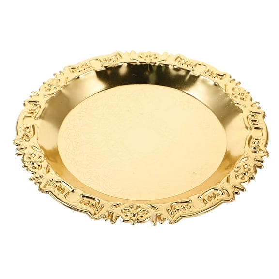 OUNONA Fruit Tray Party Trays and Platters 15.00X15.00X1.00CM Golden