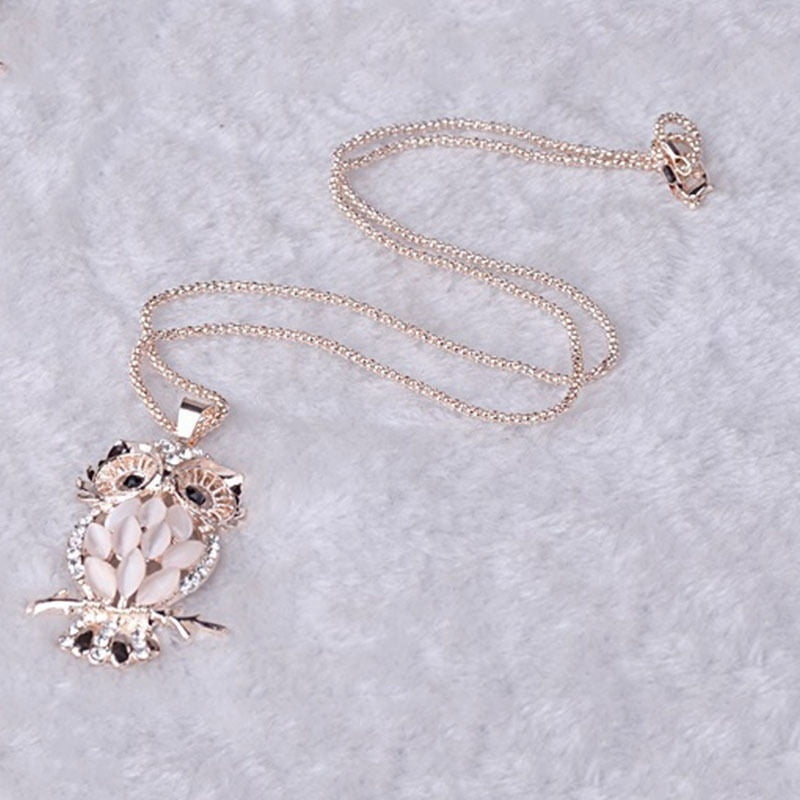 Rose Gold Plated Crystal Pearl Owl 