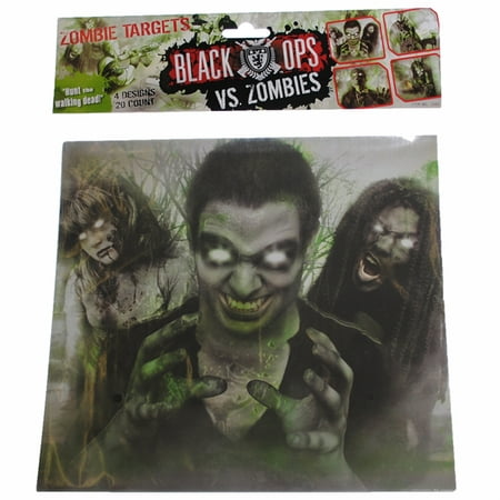 PACK OF 20 - BLACK OPS vs ZOMBIES Airsoft Gun & BB Targets Shooting (Best Airsoft Target Trap)