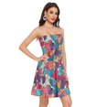 thumbnail image 2 of Dailycode Summer Dresses for Women Strapless Casual Beach Cover Ups Colorful Doodle Hearts Tube Top Sundress, 2 of 8